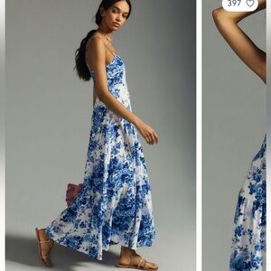 Anthropologie blue floral dress